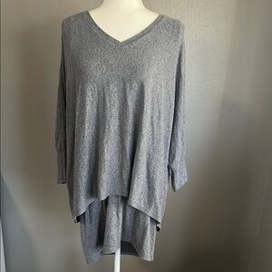 Gray V-Neck Oversized Sweater Dress or Tunic